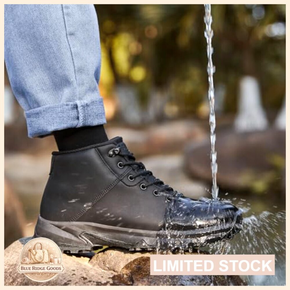 Non Slip Work Boots Waterproof Leather Ankle Boots Slip Resistant Chef Shoes - Picture 3 of 7
